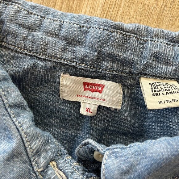 Womens Levi's Denim Button Front Long Sleeve Dress - XL - Picture 6 of 6